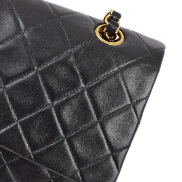 Chanel vintage 24k black gold multi-chain mini handbag satin crossbody bag - Picture 1 of 4
